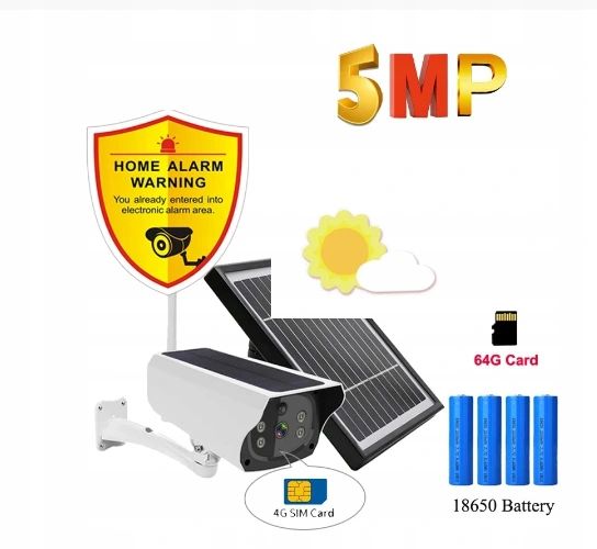 5Mpx KAMERA SOLARNA GSM 3G 4G +PANEL SOLARNY+ karta SIM
