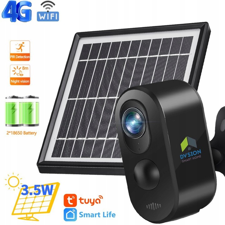 Kamera bezprzewodowa LTE 4G kolor Czarny+ panel solarny