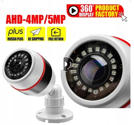 Kamera AHD panoramiczna szerokokątna 1.7mm 180st analogowa